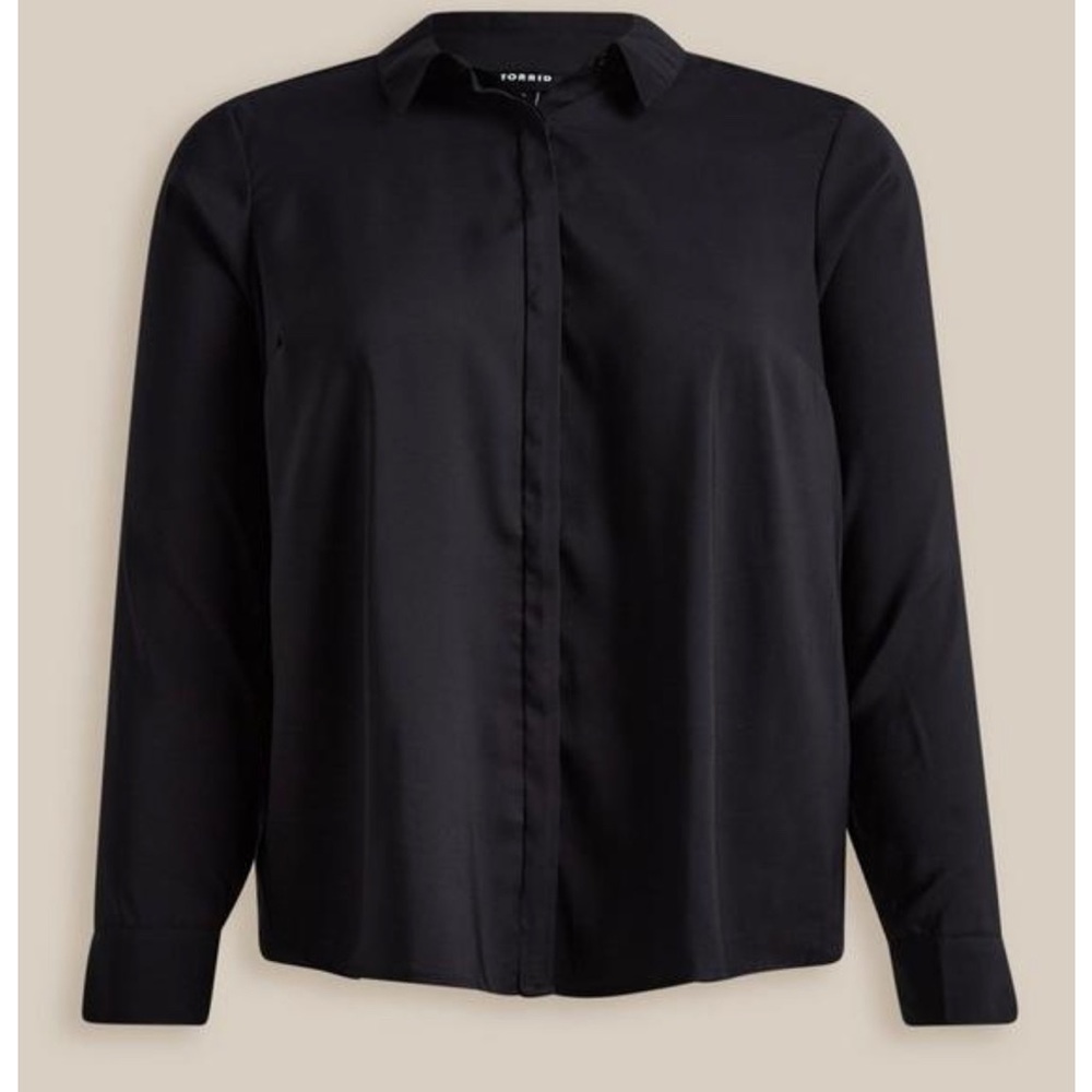 Lizzie satin button up long sleeve shirt